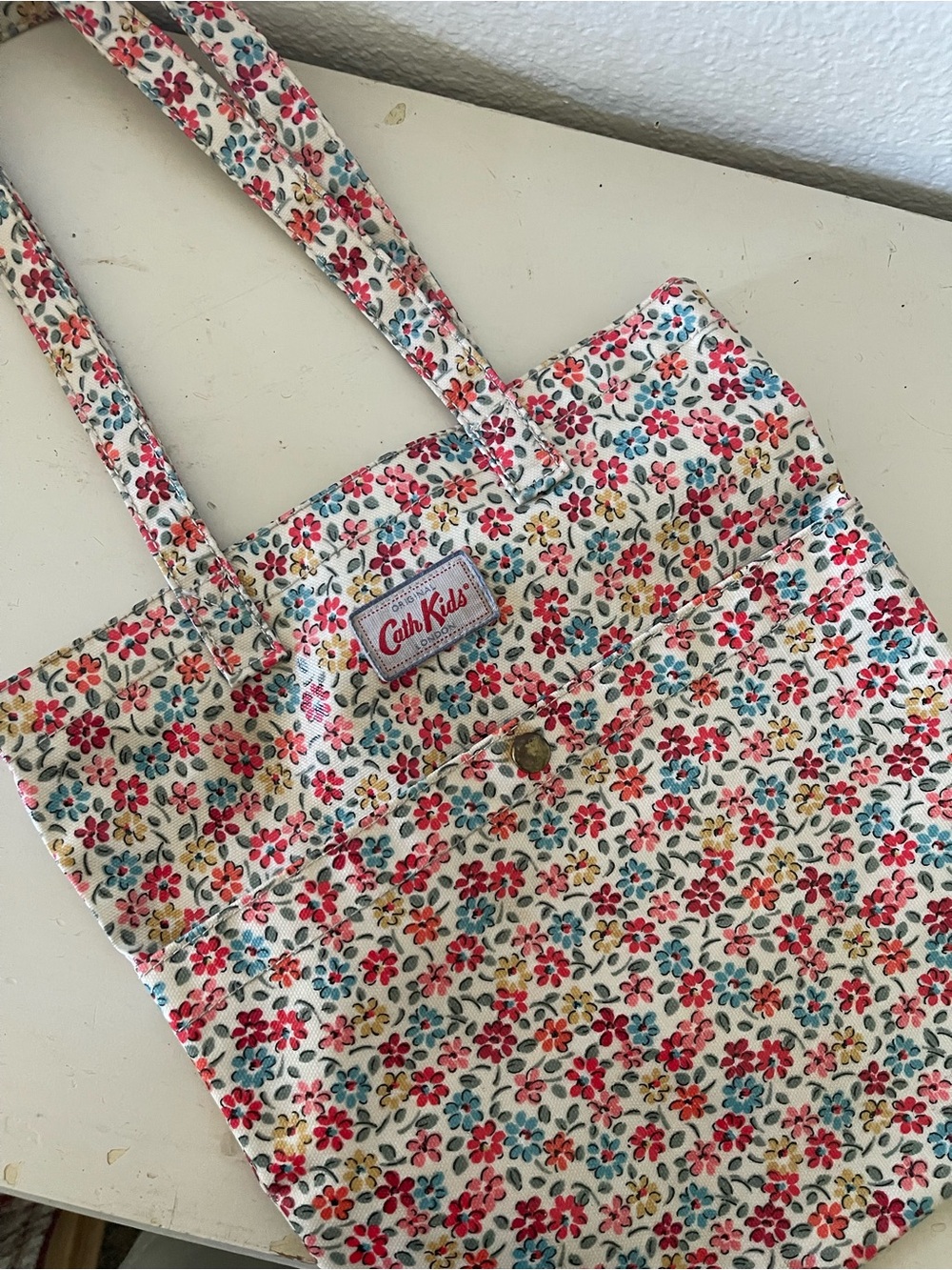 Cath Kidston Cream Floral Tote with Pink, Blue & Yellow Flowers